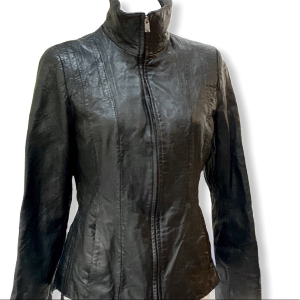 Bromley Zippered Black Leather jacket, medium